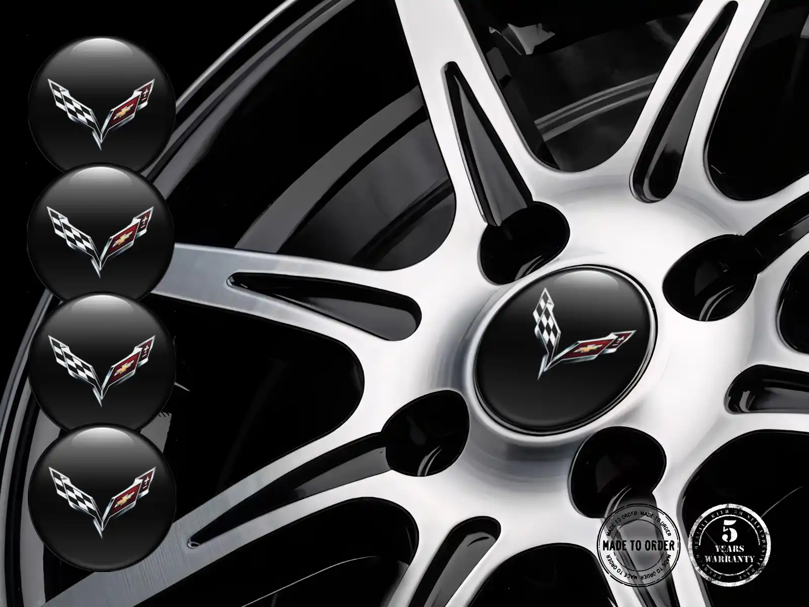 Chevrolet  Logo Autocollant Roue Design Bombé en Résine